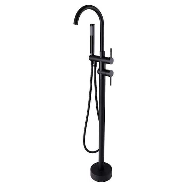 Dimakai 2Handle FloorMount Tub Faucet with Shower Head with Handle in