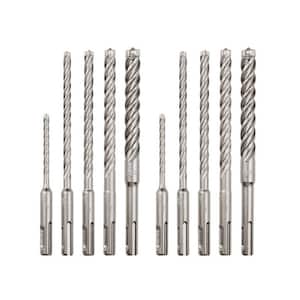 4-Cutter SDS-PLUS Carbide Hammer Drill Bit Kit (10-Piece)
