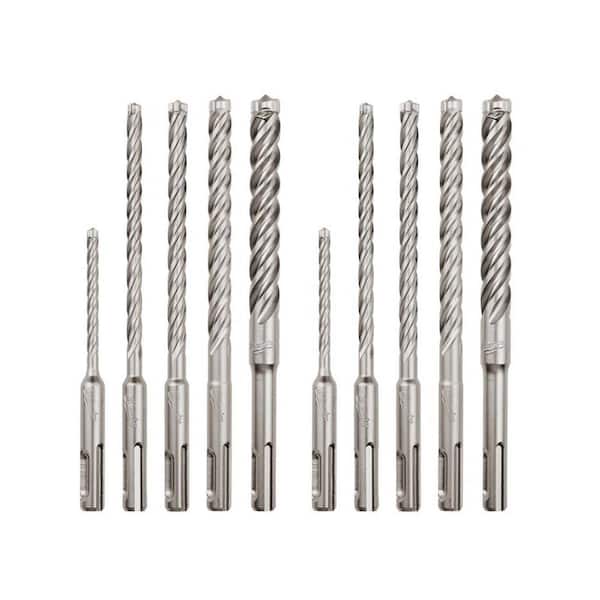 Milwaukee 4-Cutter SDS-PLUS Carbide Hammer Drill Bit Kit (10-Piece)