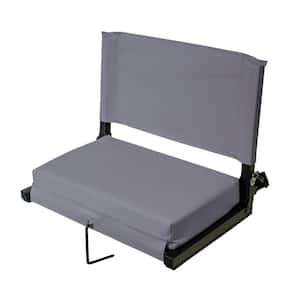 Extra Large Canvas Stadium Chair in Gray with 3 in. Foam Padded Seat