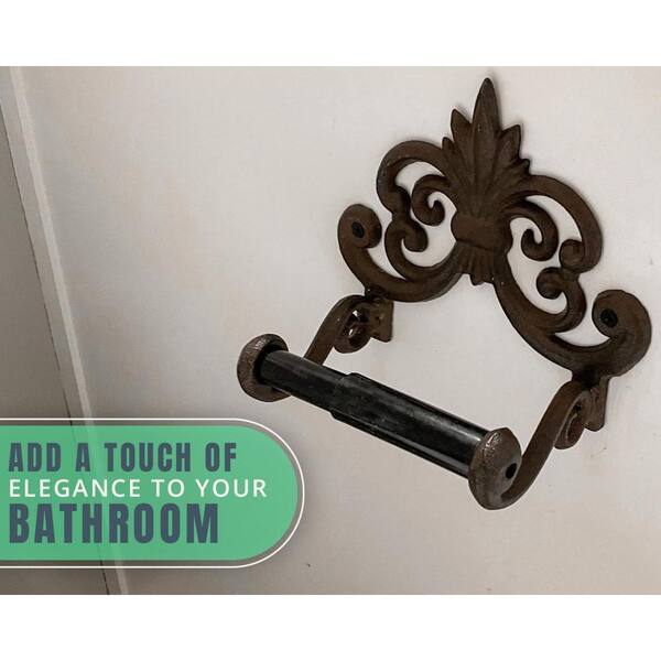 Cast Iron Fleur De Lis Bath Toilet Paper Roll Holder