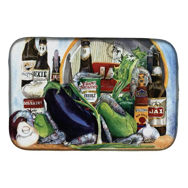 Caroline's Treasures Eggplant and New Orleans Beers Dish Drying Mat