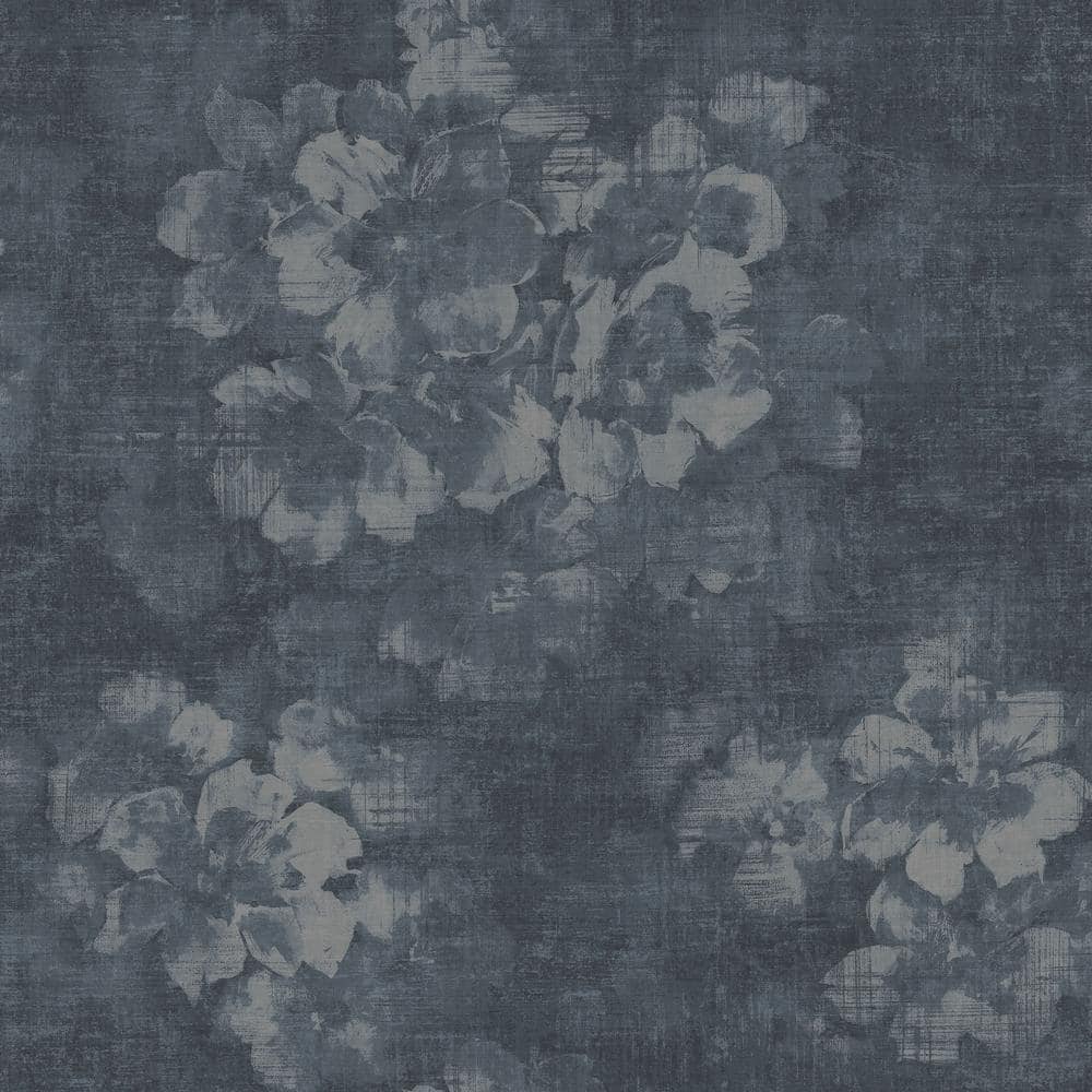 Atmosphere Collection Navy/Metallic Silver Mystic Floral Design on  Non-Pasted Non-Woven Wallpaper Roll G78258 - The Home Depot