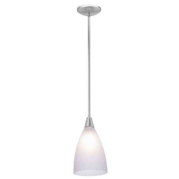 Access Lighting 1-Light Pendant Satin Finish Ribbed Frosted Glass-DISCONTINUED