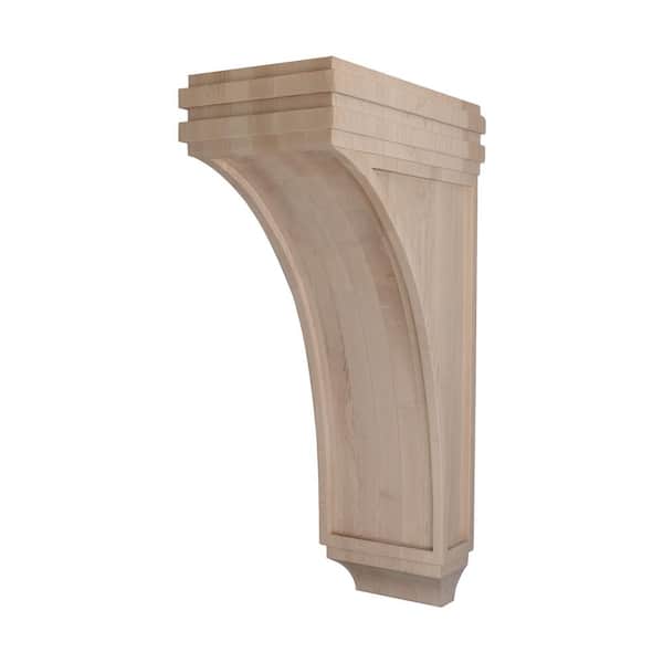 American Pro Decor 7 in. x 22 in. x 12 in. Unfinish North American Hard Maple Wood Arts and Crafts Corbel