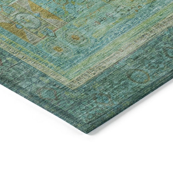 Chantille Machine Washable Indoor/Outdoor Abstract ACN2159 Green 8 ft. x 10 ft. Area Rug