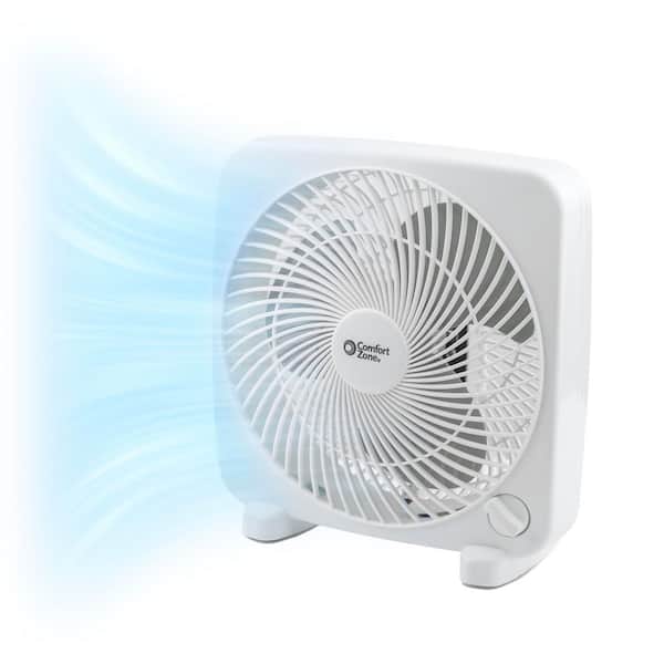 9 in. White Box Fan with 2-Speed Front Control