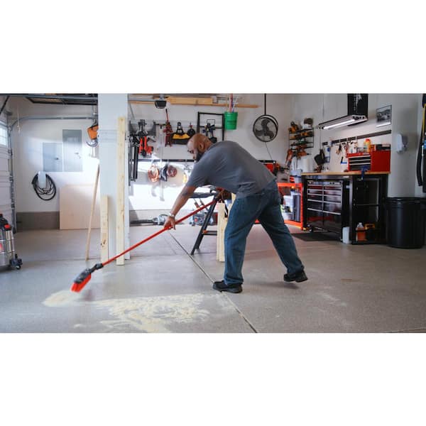 Libman - 24 in. High Power Heavy-Duty Multi-Surface Squeegee Push Broom with Brace and Steel Handle
