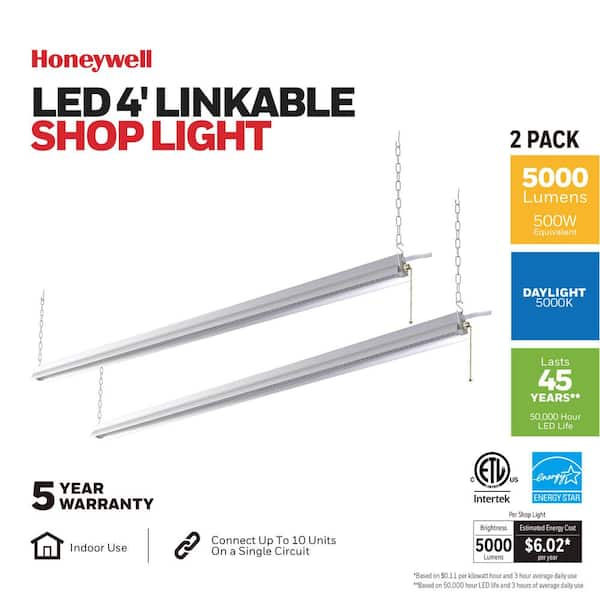 Honeywell 4 ft. 50 Watt Equivalent 5000 Lumens Integrated LED