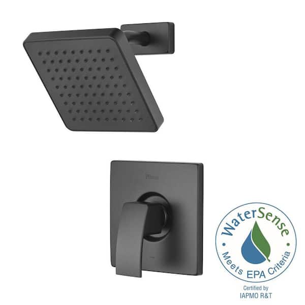 Pfister Kenzo Single-Handle Shower Faucet Trim Kit in Matte Black (Valve Not Included)