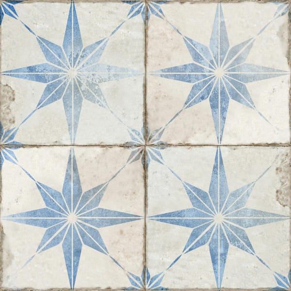 MI ALMA Blue and White R5 7 in. x 7 in. Vinyl Peel and Stick Tile (24-Tiles, 8.17 sq. ft./Pack)