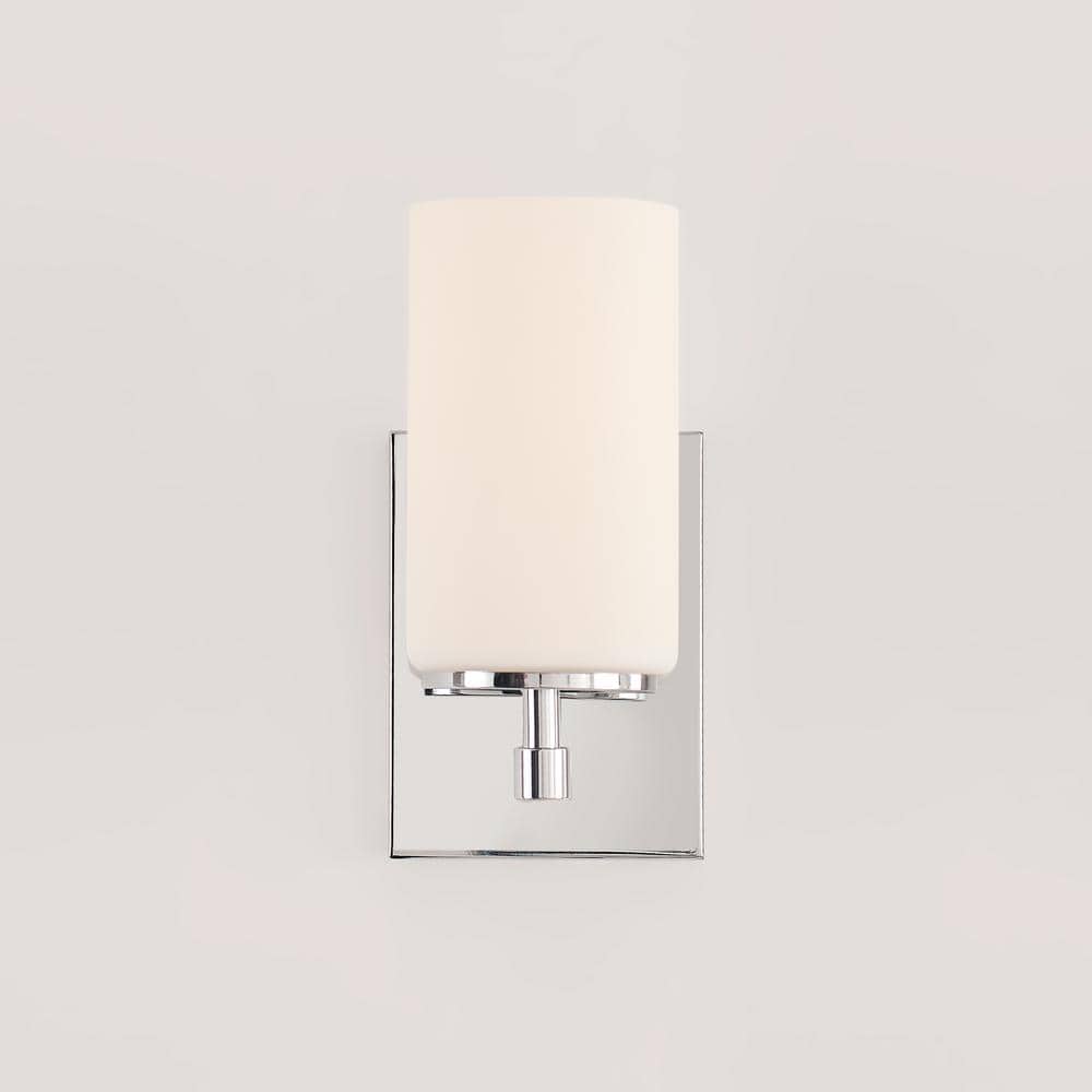 Elegant Chrome Cylinder Outdoor Wall Sconce, Dimmable Energy Star