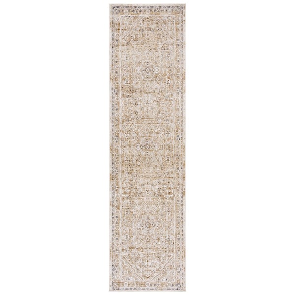 Finley 2 ft. x 10 ft. Beige/Ivory Medallion Runner Rug