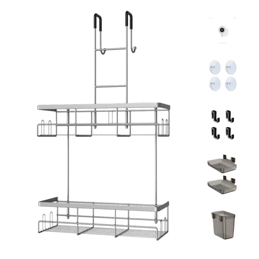 Over the Door Shower Caddy Hanging for Inside, Rustproof Hanging Shower Caddy for Shower Organizer, No Drilling, Chrome price history on PriceWatchPro