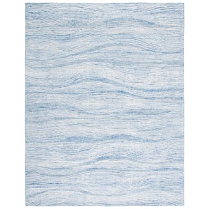 Metro Blue/Ivory 10 ft. x 14 ft. Abstract Waves Area Rug