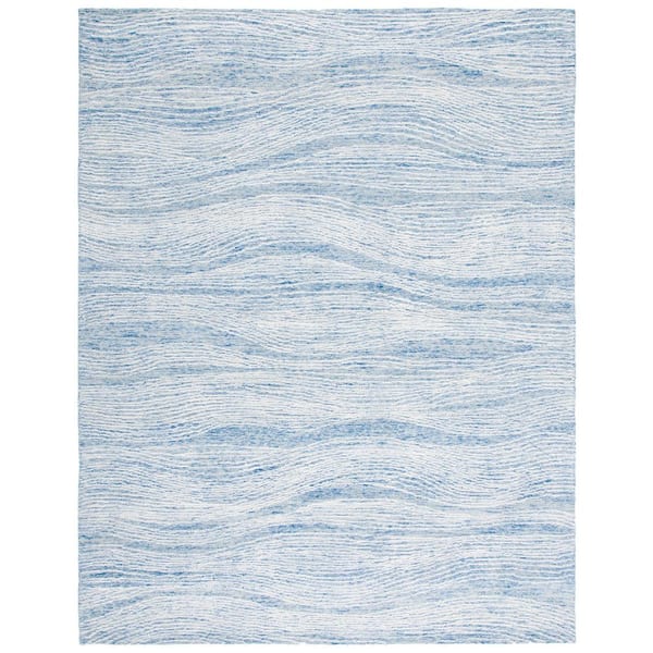 SAFAVIEH Metro Blue/Ivory 10 ft. x 14 ft. Abstract Waves Area Rug
