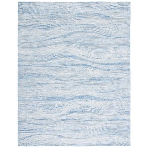 Metro Blue/Ivory 9 ft. x 12 ft. Abstract Waves Area Rug