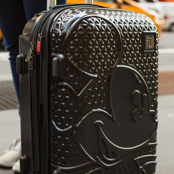 FUL DISNEY Textured Mickey Mouse 21 in. Black Hard Sided Rolling Luggage  ECFC5006-001 - The Home Depot