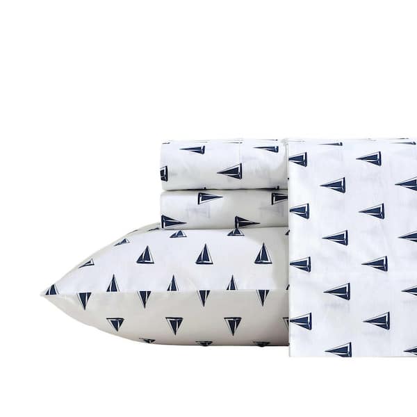 Windtale Boat 3-Piece Navy Cotton Twin XL Sheet Set