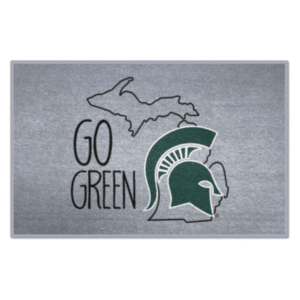 FANMATS Michigan State Spartans Southern Style Gray 1.5 ft. x 2.5 ft. Starter Area Rug
