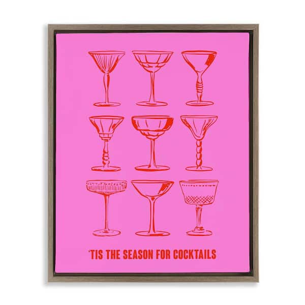 Stupell Industries Season For Cocktails by House of Lulu Brown Floater Frame Culture Graphic Art Print 21 in. x 17 in.