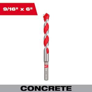 9/16 in. x 4 in. x 6 in. Carbide Hammer Drill Bit for Concrete, Stone and Masonry Drilling