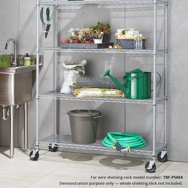 TRINITY 48 in. x 18 in. Individual Gray NSF Wire Shelf GGR-03-007
