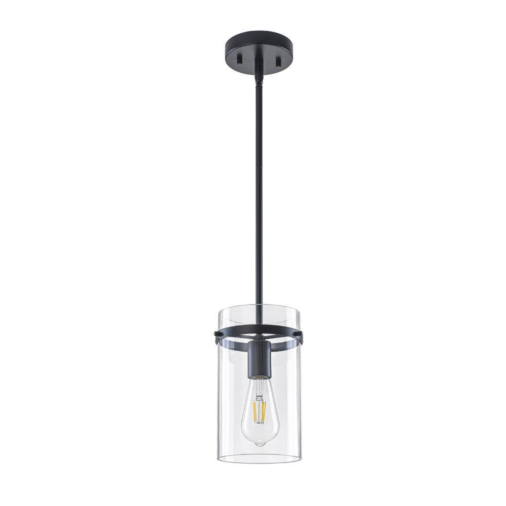 4.7 Inch Modern Farmhouse Black Adjustable Pendant Light Kitchen Island with Clear Cylinder Glass Shades for Dining Room price history on PriceWatchPro