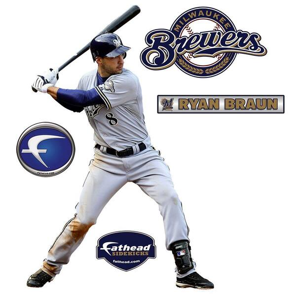 Fathead 23 in. x 35 in. Ryan Braun Milwaukee Brewers Wall Decal