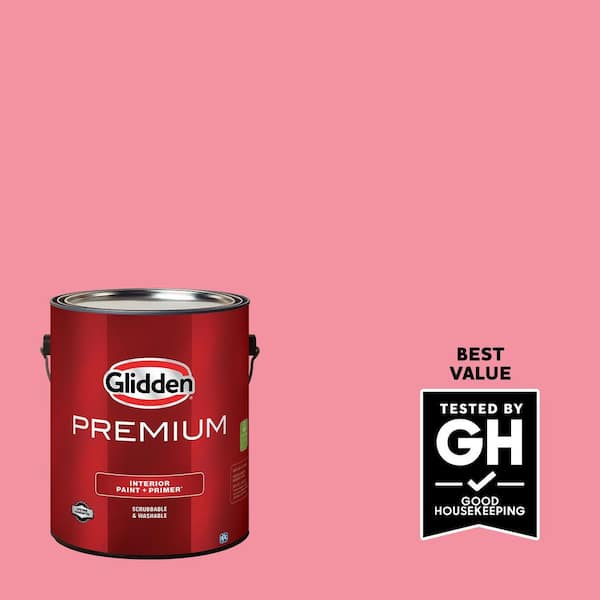 Glidden Premium 1 gal. Pink Punch PPG1184-4 Eggshell Interior Latex Paint