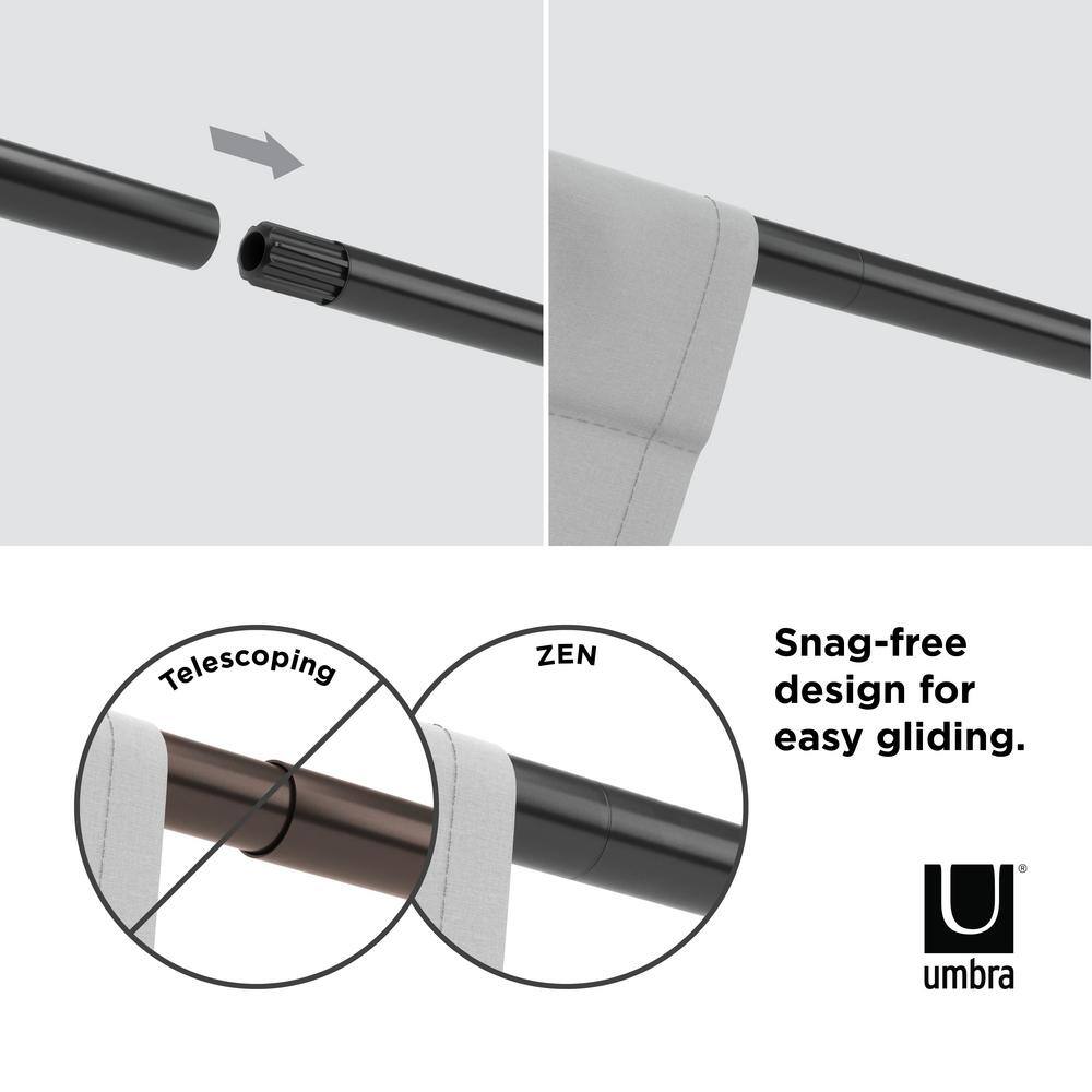 Matte Black Expandable Steel Curtain Rod with Cylindrical Finials