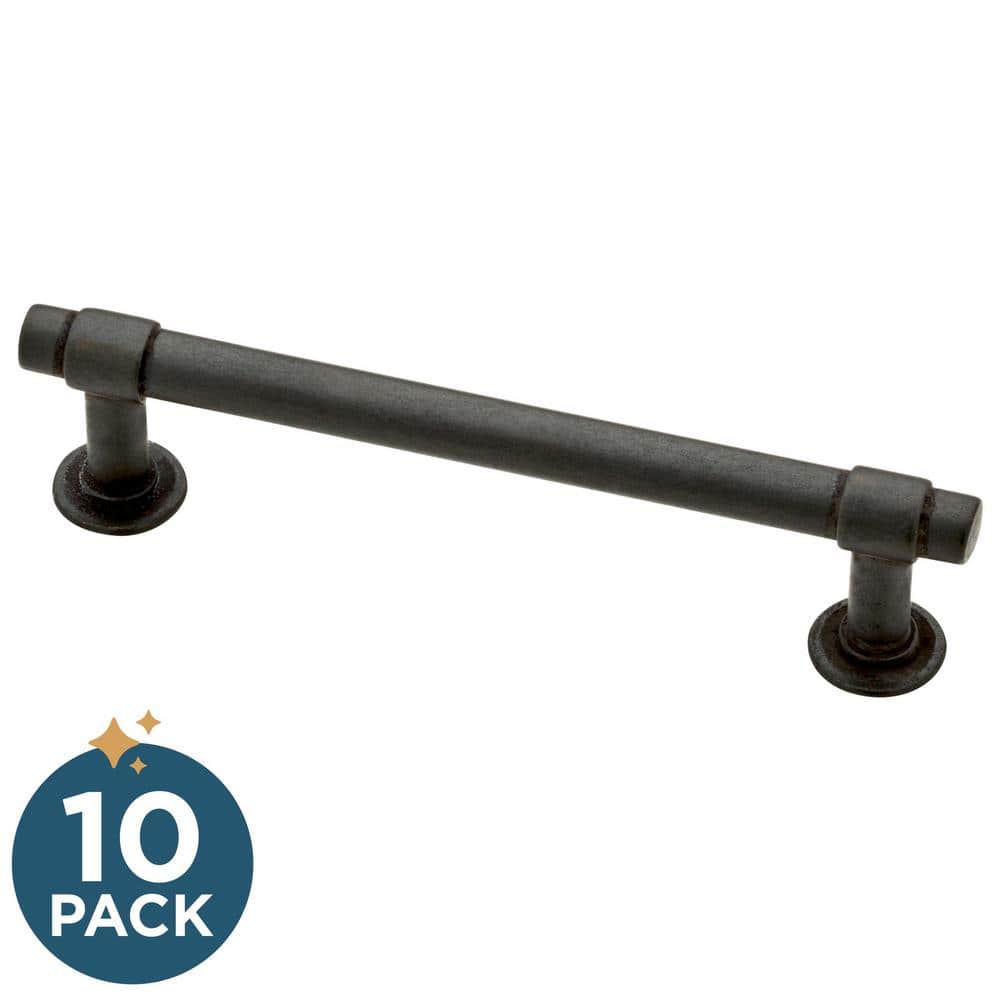 10-Pack Francisco 4 in. (102 mm) Classic Soft Iron Cabinet Drawer Bar Pulls