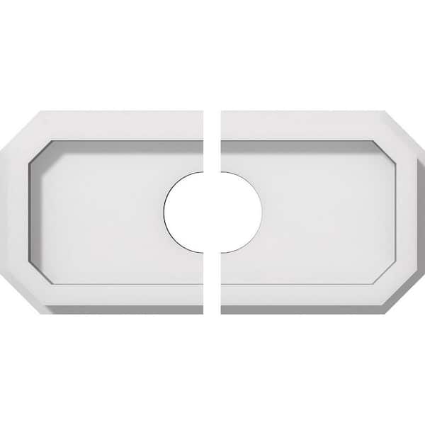 Ekena Millwork 10 in. x 5 in. x 1 in. Emerald Architectural Grade PVC Contemporary Ceiling Medallion (2-Piece)