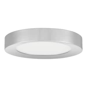 Calloway 11 in. Polished Nickel Integrated LED 5CCT Flush Mount