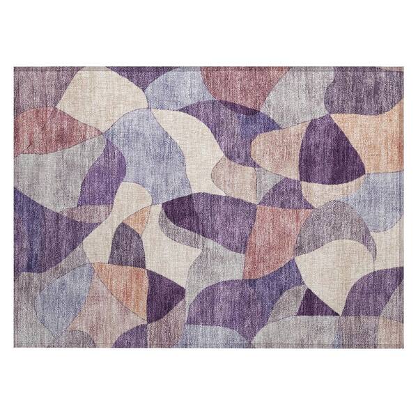 Chantille Machine Washable Indoor/Outdoor Abstract ACN2814 Plum 2 ft. x 3 ft. Accent Rug