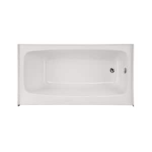 Trenton 65 in. Acrylic Rectangular Drop-in Shallow Depth Bathtub in White