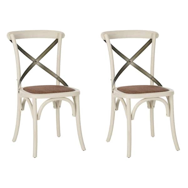 SAFAVIEH Eleanor Ivory X Back Side Chair (Set of 2)