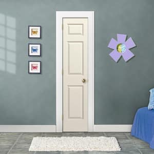 18 in. x 80 in. Colonist Vanilla Painted Right-Hand Smooth Molded Composite Single Prehung Interior Door