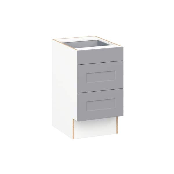 Roseland 18 in. W x 24 in. D x 32.5 in. H Assembled Shaker Accessible ADA Drawer Base Kitchen Cabinet in Slate Gray
