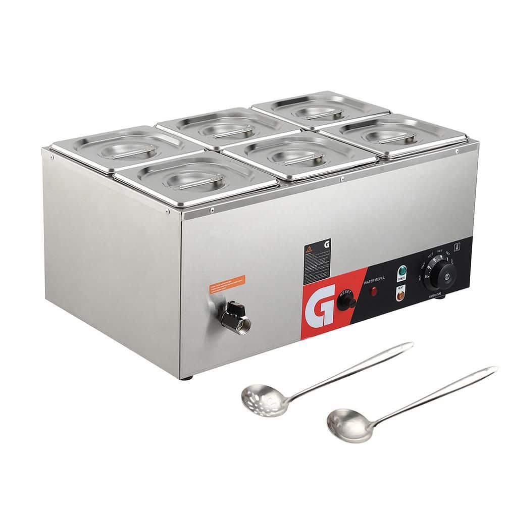 Garvee Garvee Commercial Countertop Food Warmer, 6 x 2.6 QT Stainless Steel ...