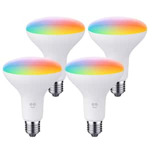 65-Watt Equivalent Prisma Plus Drop BR30 Multi-color Dimmable and Tunable Wi-Fi Smart LED Light Bulb 2700K-6500 (4-Pack)