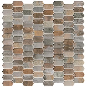 Earth and Sea Picket 12 in. x 12 in. x 8 mm Glass Mesh-Mounted Mosaic Tile (9.7 sq. ft. / case)