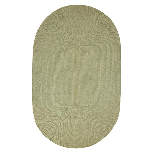 SUPERIOR Braided Fog Green 6' x 9' Reversible Indoor/Outdoor Area Rug  6X9ORUG-BRAIDED-POLY-FG - The Home Depot