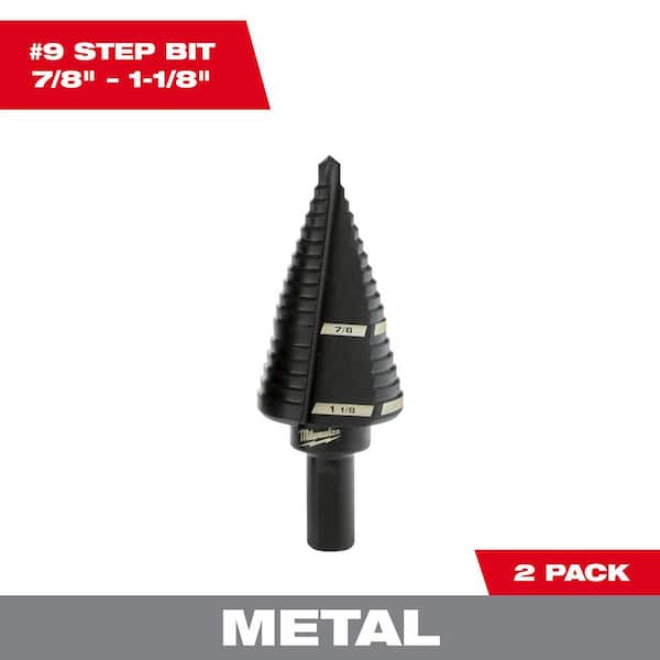 #9 x 7/8 in. and 1-1/8 in. Black Oxide Step Drill Bit (2-Pack)