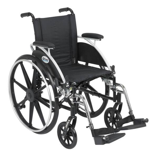 Drive Viper Wheelchair with Removable Flip Back Adjustable Desk Arms and Swing-Away Footrest