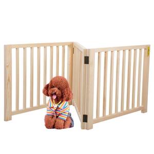 73 in. W Freestanding Dog Gate Wooden Fence