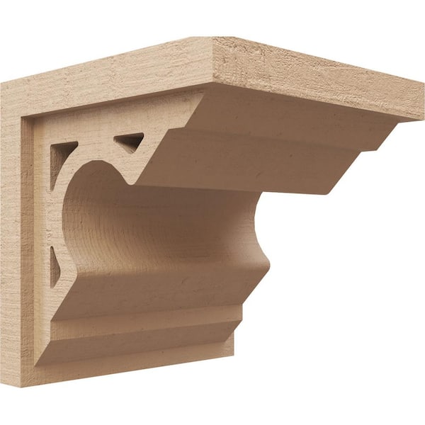 Ekena Millwork 10 in. x 10 in. x 10 in. Wide Sheridan Rough Cedar Woodgrain TimberThane Corbel, Primed Tan