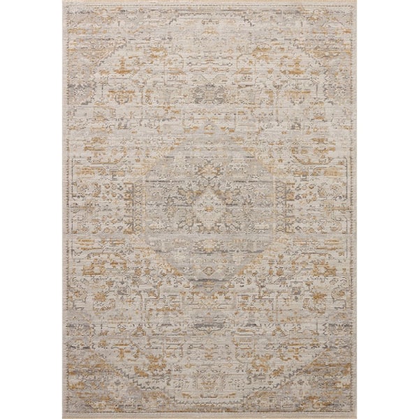 Milena Ivory / Ochre 13 ft. x 15 ft. 10 in. Traditional Area Rug