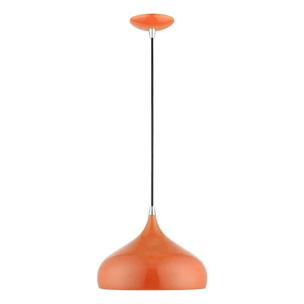 AVIANCE LIGHTING Hansberry 1-Light Shiny Orange Teardrop Pendant
