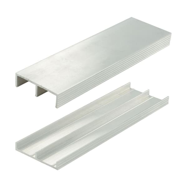 4-PACK 0.562 in. D x 1.875 in. W x 36 in. L Unfinished Mill Aluminum Bypass Sliding Track Moulding Fits 3/4 in. Boards